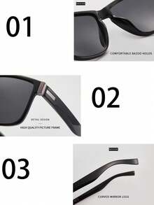 3 chiếc/1 chiếc Kính mắt thời trang in hình vuông Unisex, thích hợp cho sử dụng hàng ngày, thể thao, ngoài trời, đạp xe, lái xe - Nhiều màu - Xem 4