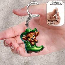 1个2D亚克力印花小牛靴钥匙扣，可作背包装饰，是送给爱好者的理想礼物和纪念品，也适合作为节日和派对礼品，创意十足。 - 彩色 - 查看 6