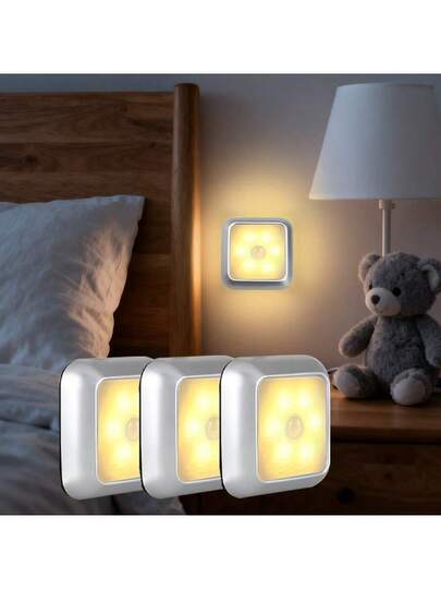 1PC/ Induction LED Night Light, Square Battery Box Power Supply, Magnetic Suction, Lightweight Compact, Easy To Place, Integrate Into Various Home s. Intelligent Human Body Sensing ation, Courtyard Room Wand ation view 5