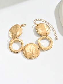 1件新款创意几何休闲简约镂空实心欧美风链手链