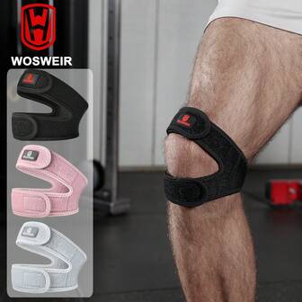 WOSWEIR 1 par justerbar knäskålsrem knästöd, knästöd för sport, löpning, basket, volleyboll, stötdämpning och kompression, unisex