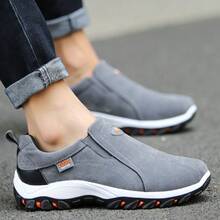 Men Fashion Brand Waterproof Hiking Shoes Leather Outdoor Sneakers For Men Flat Sport Casual Shoes Non-Slip Cilmbing Shoes  Plus Size - 灰色 - 查看 9