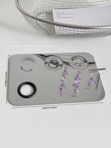 Set de decoraciones de arte de uñas 3D - Incluye base magnética rectangular, piezas de ajedrez de aleación transparente iridiscente de colores surtidos para DIY, exhibición de esmalte de uñas, accesorios de fotografía de uñas, accesorios de arte de uñas - Multicolor - Ver 32