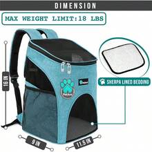 Premium Backpack Small Cats and Dogs Ventilated Design, Safety Strap, Support Designed Travel, Hiking Outdoor Use Gray - azul marino - Ver 2