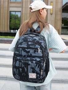 3pcs Cute & Fashionable Multi-Functional, Durable, Commuter Classic Backpack Set, Suitable For Various Occasions, Back To School & Graduation Season - Black - View 2