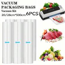 SaengQ 2/6 Rolls Of Vacuum Sealed Bags, Divided Into Two Rolls Of 5 Meters And 15 Meters, Suitable For Vacuum Sealing Machines, Frozen Food Storage Bags, Kitchen Storage Accessories - 20*500cm*6pcs - View 2