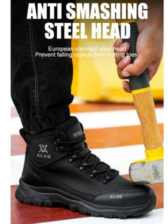 Zapatos de con punta de acero para hombres y mujeres, anti-aplastamiento, anti-perforación, resistentes al desgaste, zapatos de trabajo con punta de acero en negro, botas de trabajo antideslizantes y de alta resistencia para construcción, almacén, jardín, zapatos de protección de para hombres y mujeres