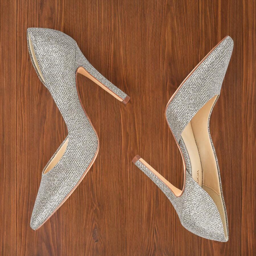 JENN ARDOR 4 Inch Stiletto High Heel Shoes For Women Pointed Closed Toe Classic Slip On Dress Pumps - 金色 - 查看 1