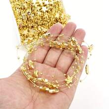 5Yards 14mm Star Bead Chain Flower Garland, Acrylic Bead Chain, Wedding Decoration, Diy Jewelry Accessories, Curtain Making, Home Crafts Vase Room Decoration, Diverse Colors, Easy To Match - Multicolor - View 2