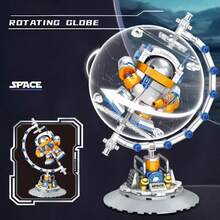 Raumfahrt Bauklötze Set, Astronauten Blöcke, Raumstation Blöcke, rotierende Globus Blöcke, Raumfahrzeug Blöcke, Raketen Serie, Kinder Bauklötze Spielzeug, Bauklötze Dekorationen, Entwicklung der Hand-Hirn-Koordination, Lernspielzeug, kreative Geschenke, Geburtstagsgeschenke für Kinder, Feiertagsgeschenke, Neujahrgeschenke - Weltraum-Bausteine-Serie - Übersicht 1