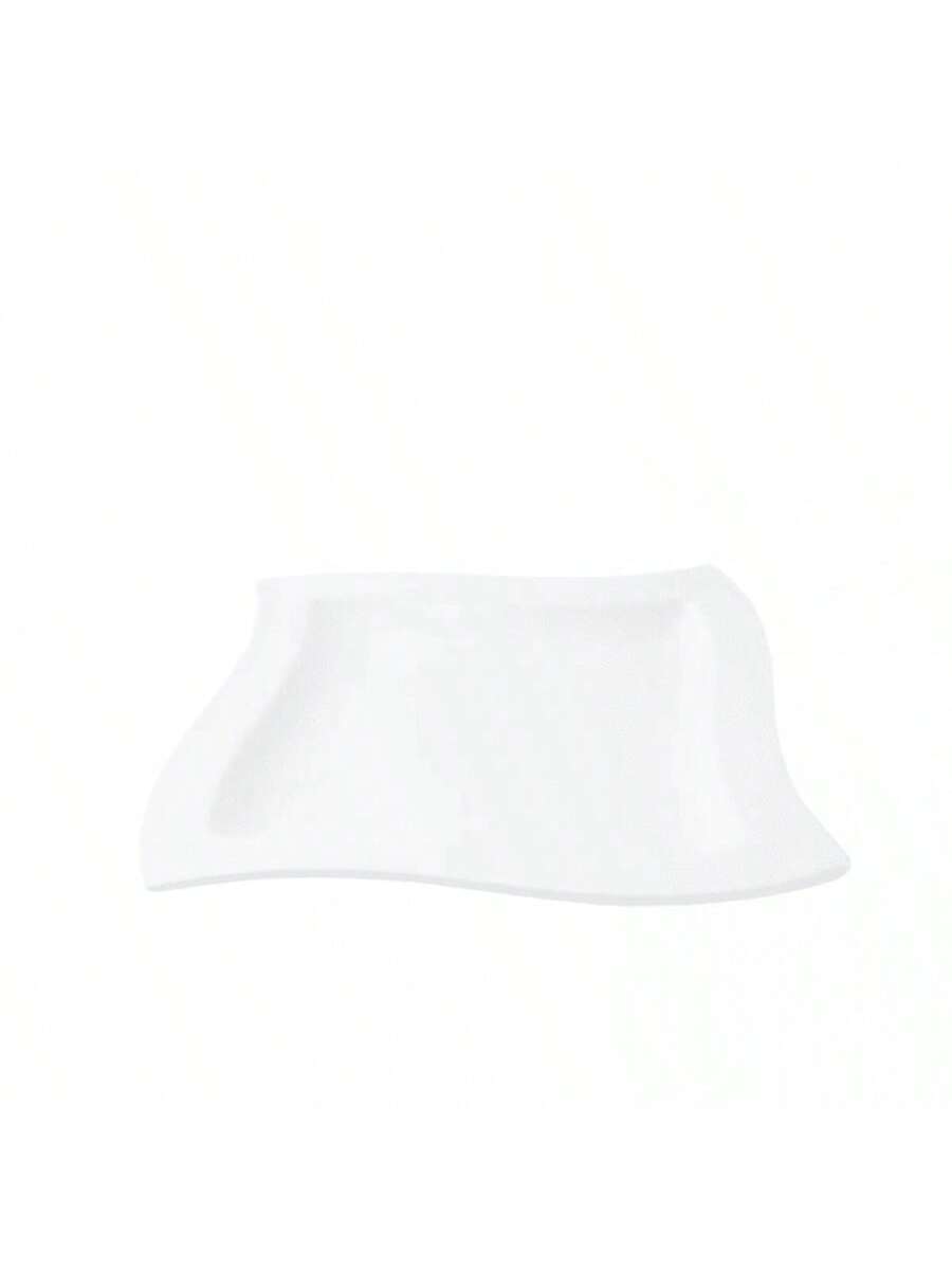 Plato hondo cuadrado con diseño giratorio