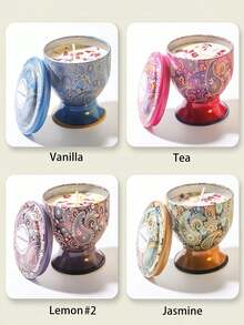 1pc Dried Flower Scented Candle, High Glass Jar, Aromatherapy Candle, Natural Floral Fragrance Candle, Forest Aroma Candle, High Glass Jar, Beautifully Patterned, Decorative Item. They Are Ideal For Aromatherapy And Various Holiday Decorations, As Well As Gifts For Friends, Family, Valentine's Day, And Anniversary. - Multicolor - View 10