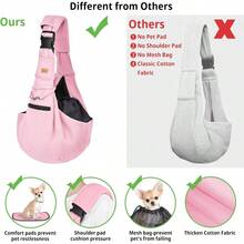 Dog and Sling - Hands Reversible Pet Bag - Soft Pouch and Tote Design - Suitable Puppy, Small Dogs, and Cats Outdoor Travel - Rosa nude - Ver 2