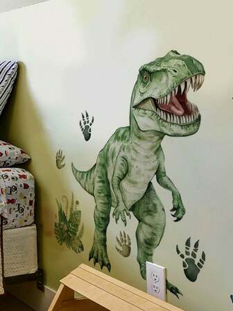 1 st/2 st - Avtagbara PVC-väggdekaler - [Dinosaurier, Djur] Självhäftande vattentäta väggdekaler för heminredning, rumsinredning, väggdekor och kök - Enkla att applicera, perfekta för vardagsrum, sovrum eller kontor