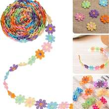 Etichetta con ricamo floreale, bordo in pizzo a forma di cuore di frutta, accessori fai-da-te per decorazioni di abbigliamento e cappelli per bambini, con toppe ricamate a giorno - cielo blu - Visualizzare 3