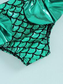 Toddler Baby Girl Mermaid Swimsuits Halter Top Bikini Bottoms Swimming Suit 2PCS Set Baby Girl Bathing Suit - 綠色 - 查看 7