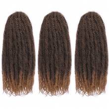 Tóc tết xoắn Marley 18 inch Tóc xoắn Marley Tóc xoắn dài 1/3/8 gói Ombre Vàng Afro Kinky Xoăn Xoắn Móc Tóc nối Marley tổng hợp - Màu nâu tối - Xem 10