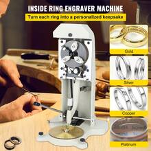 Grabador de anillo interior , grabador de anillo de doble cara, estampador de 1,5 mm-2,0 mm, máquina grabadora de anillo de bloque de letras de caracteres para grabado interior de anillos - Plateado - Ver 2