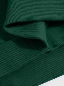 1pc Snake Pattern Green Sweatshirt, Fleece Lining Loose Pullover, Wizard Theme Print Women Round Neck Top - Dark Green - View 8