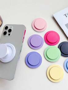 1个圆形磁吸式出风口手机支架，便携轻巧可伸缩折叠智能手机指环支架，纤薄磁吸式自拍杆手机支架，生日礼物，送给家人和朋友的礼物，可伸缩手机支架 - 彩色 - 查看 1