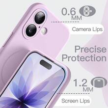 JETech Funda Silicona Magnética para iPhone 17 6.3 Pulgadas Compatible con Sedoso Tacto Suave Carcasa Absorción de Impactos con Protección Lente Cámara Púrpura - Púrpura - Ver 6