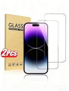 2片裝雙層防碎鋼化玻璃螢幕保護貼，相容 iPhone 14 Pro Max/14/14 Pro/14 Plus/18 Pro Max/18 Pro/17/17 Pro/17 Pro Max/17 Air/16 Pro Max/16/16 Pro/16 Plus/15 Pro Max/15 Pro/15 Plus/15/13 Pro Max/13/12/11，9H 硬度，99.99% 高透明度，相容手機殼，防摔手機配件 - 無色 - 查看 7