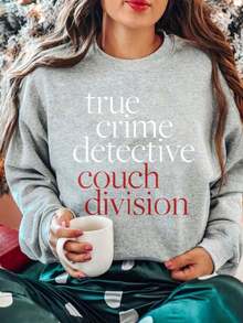 Women's Sweatshirt,Women's True Crime Detective Couch Division Hoodie - Crime Scene Text Print Sweatshirt With Crime Solving Phrases, Long Sleeve Crew Neck Casual Pullover, TV Show Inspired Outfit (Machine Washable) For Fans, Swearing, Women Jumpers With Sayings, Fall Clothes For Women, Funny Jumpers For Women, Graphic Sweatshirt Women, Sweaters For Women, Sweatshirt For Women, Halloween Sweater, Christmas Sweater Women, Halloween Sweaters For Women, Fall Clothes For Women, Women Sweatshirt,,Sports,Thanksgiving And Christmas Outfits, Sports Tops, Women's Sports Sweatshirts, Crew Neck Sweatshirts, Classic Combinations,Long Sleeve Tops Women,Workout Tops,Sweaters For Women,Ropa De Invierno Mujer,Winter Clothes For Women-Fall/Winter Casual Vintage Style Unisex Relaxed Fit Long-Sleeve Crewneck Sweatshirt - Xám - Xem 7