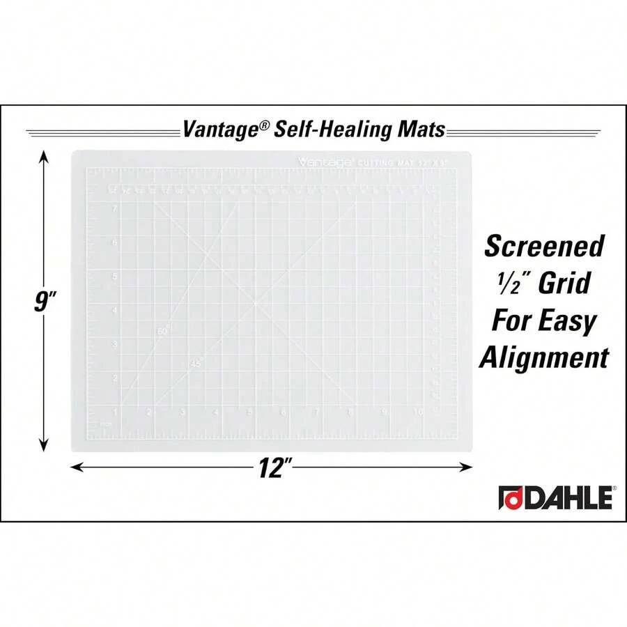 Dahle Vantage 10680 See-Through Premium Self-Healing Cutting, 9x12, 1/2 Grid, 5 Layers Healing, Crafts & Sewing, - Green - View 1
