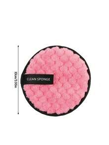 5PCS Teak Lazy Person's Water-Based Makeup Remover Powder Puff, Round Washable Wet Powder Puff Makeup Remover Pad - Multicolor - View 6