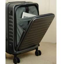 19-Inch 24*35*52 9kg →Scalable→29*35*52 11kg 20-Inch 25*36*55 10kg →Scalable→30*35*52 12kg High-Quality ASSODA Front-Opening Travel Suitcase, Side-Opening Travel Suitcase, Wheeled Suitcase - Đen và trắng - Xem 3