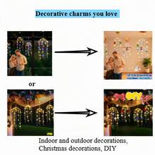 1 Piece With 4 Solar Jellyfish LED Line Lights, Line Hanging Anemone Lights, 8 Modes, IP65, Warm And White, Outdoor Home Wedding Party Decorations, Create Atmosphere For Patio, Bars And Events, Holiday Decorative Lights | Spotlight Christmas Halloween Decoration - Nhiều màu - Xem 6
