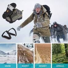 2pcs Adjustable Snow Claws - Traction Cleats, Ice Grips With Hook Rings For Climbing, Driving, Walking On Snow, Mud, Safety Tool For Winter, Shoe Traction Spikes, Stainless Steel Traction, Hook Ring System, Sturdy Grip, Durable Traction Spikes, For Winter Drivers, Outdoor Adventurers