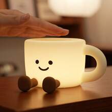 Coffee Cup Night Light, Bedroom Decor Lamp, Sleep Night Light, LED Light, Dimmable With Timer, Soft Silicone Material, Bedside Lamp, Suitable For Room Decor, Holiday Gift - Multicolor - View 7