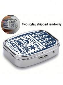 1pc FINEST HOME MADE Metal Box, Dual Compartment Convenient Square Pill Box, Multi-Functional Vitamin, Capsule, Tablet And Jewelry Storage Box, Best Home & Friend Gift, Portable Pocket Size, Cute Medicine Organizer, Medical Pill Case, Personal Medication Bottle, Jewelry Box, Medication Organizer, Fun Design, Cubic Container, Durable Shell, Moisture-Proof Material, Portable Medical Kit, Pill Divider, Travel Essential, Home Gift - Multicolor - View 8