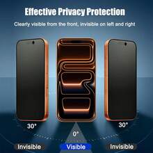 ZYONS 2pcs Matte Privacy Screen Protector, Compatible With IPhone 17 Pro Max 6.9 Inch, Tempered Glass, Full Coverage Anti-Peep, Anti-Theft, Anti-Glare, 9H+ Hardness, Anti-Fingerprint, Compatible With Phone Case, Compatible With IPhone 17 Pro Max, 17 Air, 16 Pro Max/16 Pro/16 Plus/16/15 Pro Max/14 Pro Max - 2pcs - View 2