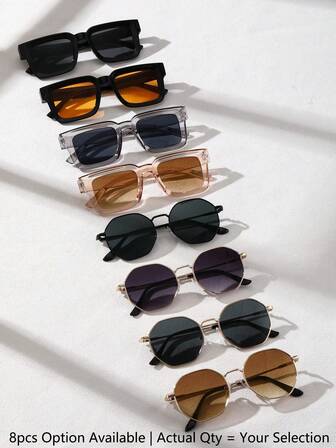 4 st. fyrkantiga och geometriska bågar för män, flerfärgade ombre-linser, avslappnad stil, cool bohemisk, klassisk mode, glasögon för utomhusåkning, sommarfiske, bilkörning, camping, rave, fest, gatufotografering, tillbehör