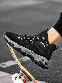 Men's New High-Top Casual Sports Shoes, Comfortable Fabric Upper, Durable Thick Sole, Suitable For Outdoor Leisure And Sports