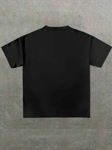 Camiseta estampada de cuello redondo y manga corta,1 Playera Hombre Estampado Our Lady of Guadalupe Blanco y Negro Moda Casual de manga corta - Negro - Ver 2