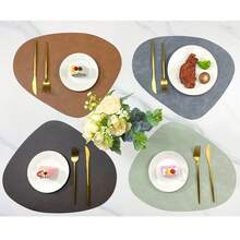 Kit Of 2/4/6 Placemats (Premium Double-Sided Material) With Cup Holder - 淺灰色 - 查看 2
