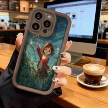 Cubierta de telefono con borde negro diseño de chica mágica en campo estrellado para iPhone 14 Pro Max funda protectora estilo anime ideal para uso diario y regalos - Negro - Ver 5