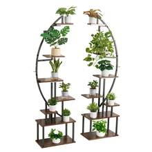 Plant Stand Indoor With Grow Lights, 65.5 In Tall 7-Tiered Lighted Plant Shelf, 2 Pack Metal Corner Plants Holder, 3 Timer & 10 Brightness, Half-Moon Shaped Flower Display Rack For Living Room - 65.5 inch 7-layer - 查看 8