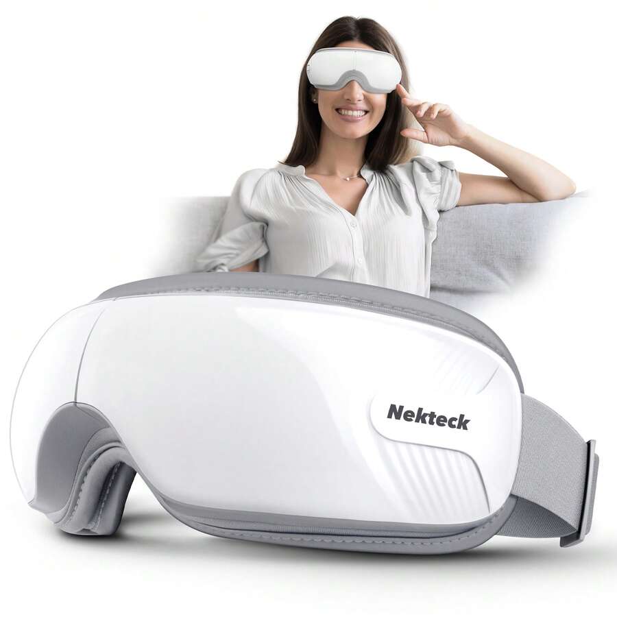 Nekteck Eye Massager With Heat, Bluetooth Eye Mask Massage For Migraine Relief, Heated Smart Migraine Massager To Reduce Strain, Dry Eyes, Sleep Relaxation - trắng - Xem 1