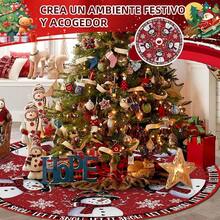 AKASENKO Falda para Arbol de Navidad,Tela de Felpa Faldas de árbol,Rojo Falda del árbol de Navidad,Muñde Nieve Navidad Decoración,Decoración de la de Navidad (Muñde Nieve, 48in/122) - Muñeco de nieve - Ver 8