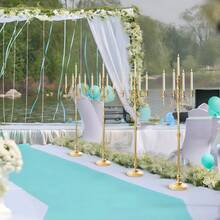 28.7in Or 48in Gold Floor Candelabra Centerpieces, Metal Tall Candle Holder 5 Arm Candlestick Holder For Wedding Centerpiece Decor Party Event - Gold (48inch) - 查看 7