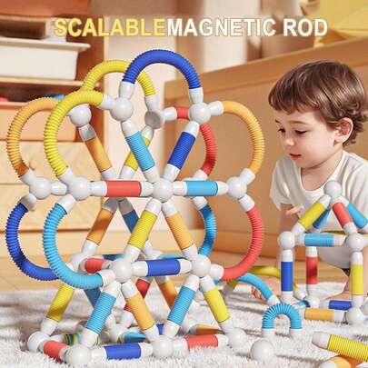 Bộ đồ chơi xếp hình nam châm có thể mở rộng 28 mảnh, phù hợp cho trẻ từ 3 tuổi trở lên | Khối lắp ráp tự làm mang tính giáo dục | Nam châm siêu mạnh, thiết kế linh hoạt đa chức năng | Đồ chơi xếp hình học tập sớm phù hợp cho bé trai và bé gái | Phụ kiện màu ngẫu nhiên | Món quà Giáng sinh và Năm mới lý tưởng cho trẻ em