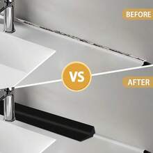 1 pieza Protector de salpicaduras de esquina autoadhesivo de 2m/78.74 pulgadas y tira de sellado para encimeras de cocina, fácil instalación, para protección de superficies húmedas, barrera impermeable para baño, protector de salpicaduras de baño elegante y flexible - Multicolor - Ver 7