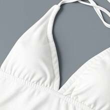 Simple Bare Back / Backless Beach Vacation - White - View 3