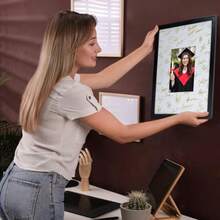 TYUI 11x14 Wedding Signature Picture Frame With 5x7 Photos Mat Guest Book Alternative For Wedding Birthday Graduation With A Metallic Pen Black - màu đen - Xem 6