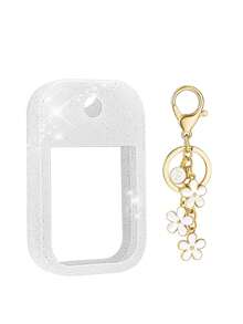 2 Vỏ bảo vệ lấp lánh cho bình xịt khử trùng tay Touchland 1oz (30ml), Bình xịt có 26 hoa và chữ, Vỏ bảo vệ chống rơi bằng silicon chống va chạm có thiết kế móc khóa, Dễ dàng mang theo khi đi du lịch, Gắn vào túi hoặc ba lô, Có thể giặt và tái sử dụng, Thích hợp cho bình xịt khử trùng tay Touchland, Du lịch, Ngoài trời, Quà tặng, Quà tặng Halloween, Quà tặng Giáng sinh - trắng - Xem 23