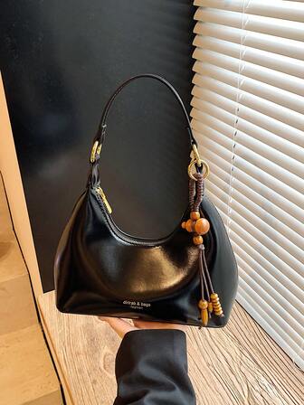 High-Quality Oil Skin Retro Small Handbag For Women, New Fashion Personalized INS Style Crossbody Bag, Elegant Tote Bag With Pendant, Suitable For Shopping, Wallet, Young Women, College Students, Office Ladies. Great For Office, University, Work, Business, Commuting, Outdoor Activities, Travel And Outing